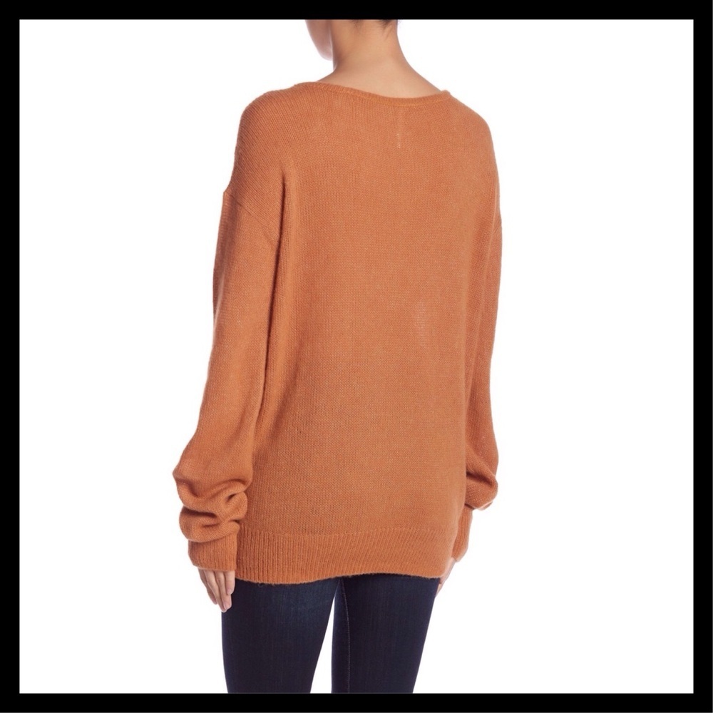 FREE PEOPLE Gossamer V-Neck Sweater Color: Terracotta - Picture 5 of 6